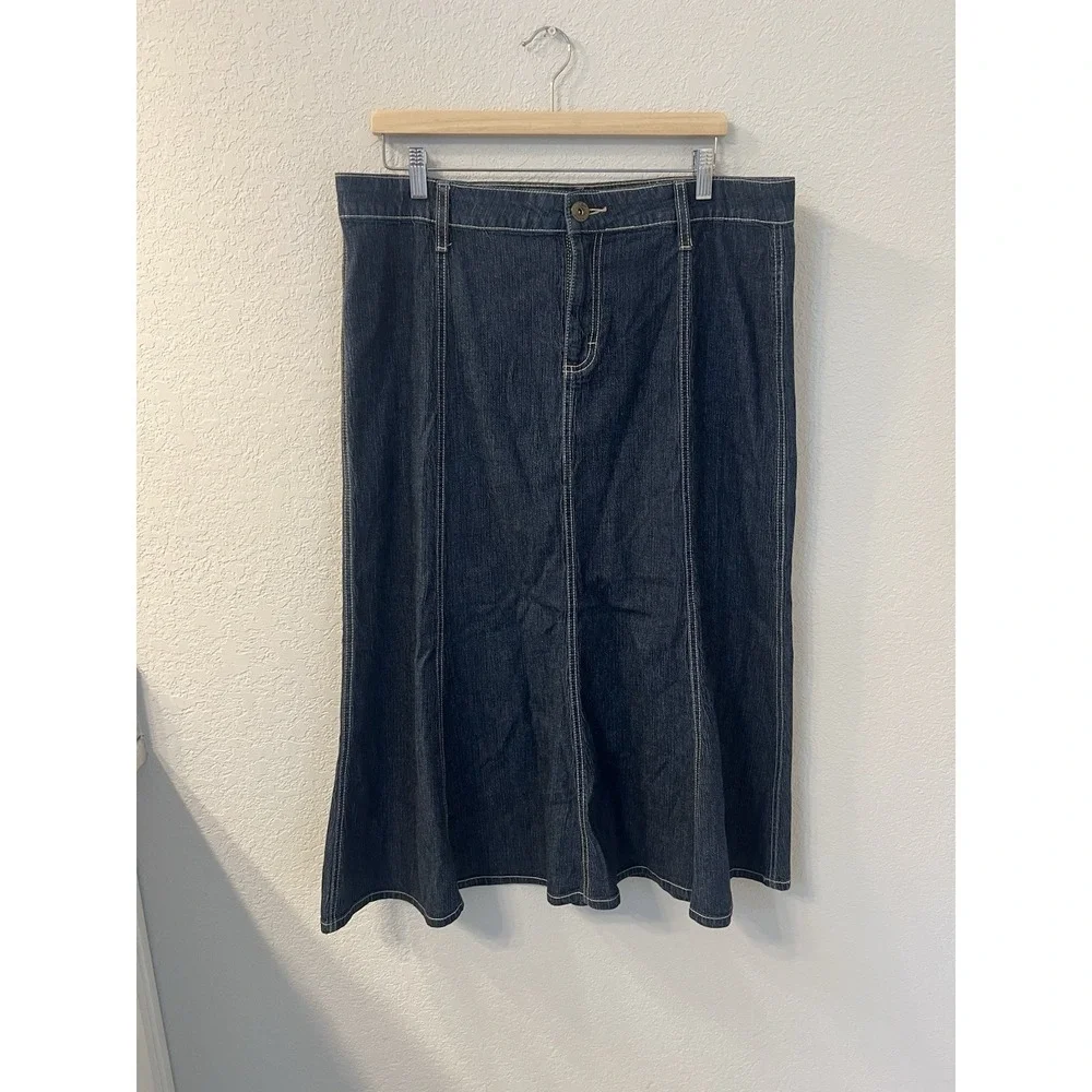 Riders Copper Women 15M Blue Jean Long Dark Wash Flared Panel